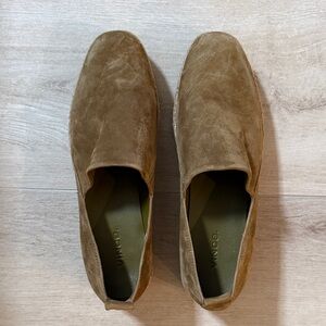 NWOT VINCE Saxon Platform Espadrille Slip-On Sneakers in Olivewood Size 7